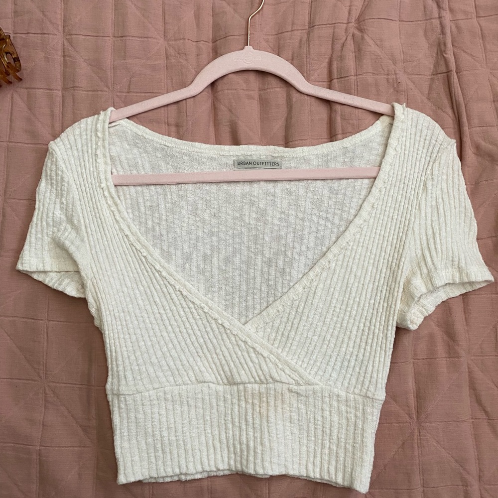 Urban Outfitters Low Cut Wrap Crop Top